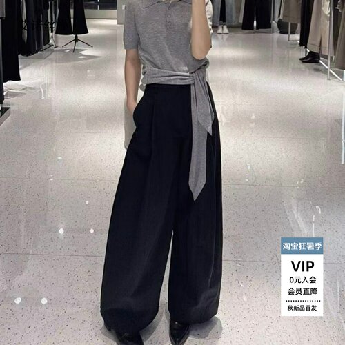 春新款直筒阔腿裤休闲裤女