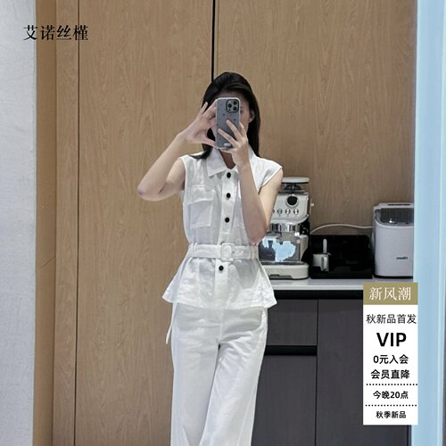 夏新款马甲亚麻无袖衬衫