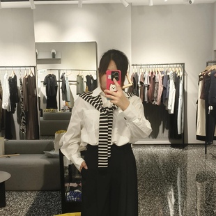 ariosee艾诺丝槿官方旗舰店2025秋季 AR103117 新品 条纹两件套衬衫