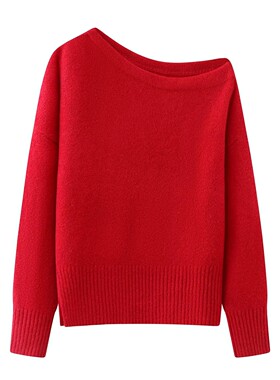 ariosee艾诺丝槿官方旗舰店正品2025新款斜领开叉针织衫AR804162