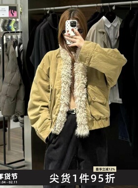 outlets官方店商场同款2025冬新品羽绒服羊毛毛领夹克0C20850