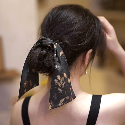 小众设计《枯叶黑》飘带发绳百搭