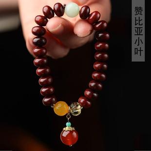 爆款赞比亚小叶紫檀算盘珠含苞待放款1.0×22颗男女文玩装饰念珠