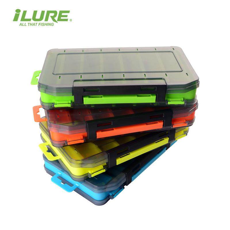 爆款XD1-D1017双面路亚盒鱼饵盒硬饵收纳盒塑料盒木虾盒