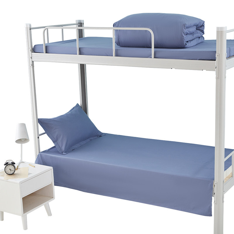 纯色纯棉床单单件100全棉学生宿舍单人被单上下铺0.9米1.2m蓝灰色