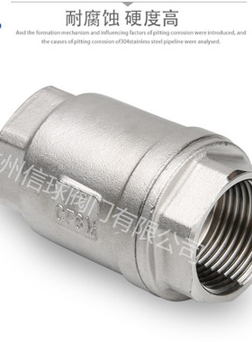 不锈钢304/316L止回阀H12W-16P/R立式丝口内螺纹逆流阀防倒流耐酸