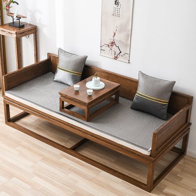 夏季冰丝凉席新中式实木防滑沙发垫子床藤席坐垫套罩凉垫夏0711g