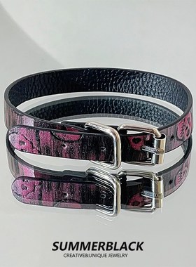 黑姑姑首饰d皮带扣骷髅头项圈女choker颈带脖子配饰项链高级感202