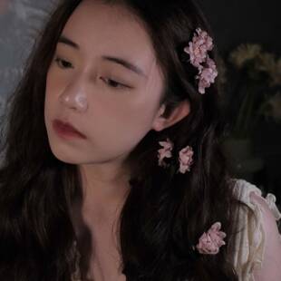 《绒花》仙气法式氛围感春夏布艺花朵立体侧边发夹小号抓夹发饰女