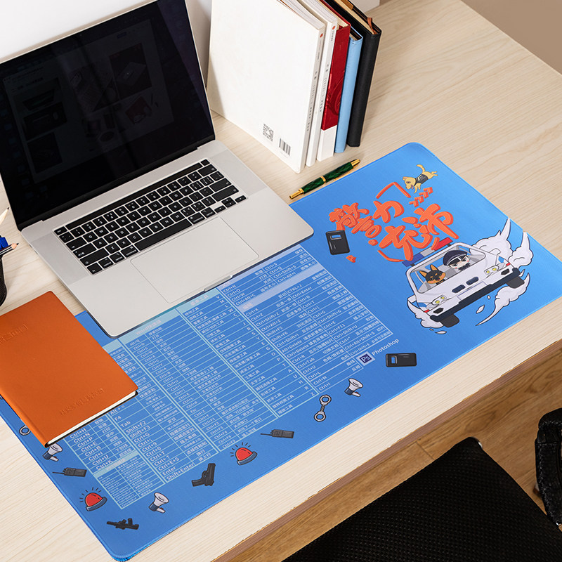 蜀黍家警力充沛鼠标垫卡通动漫z加厚锁边桌垫办公室电脑桌面键盘