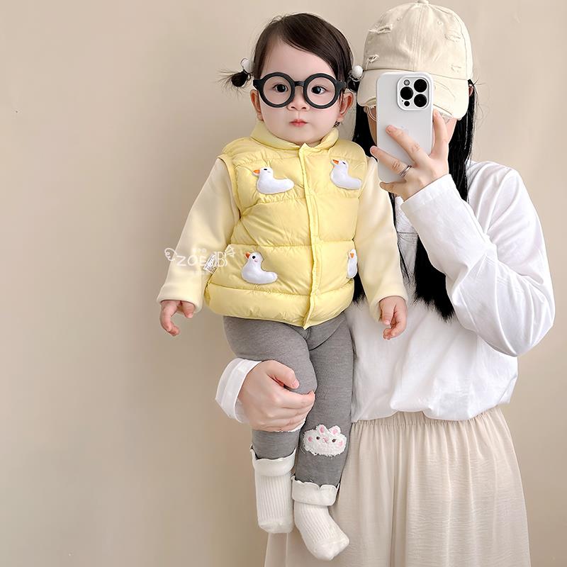 儿童羽绒马甲套装冬季女宝宝外穿保暖背心小女孩女童韩版洋气冬装