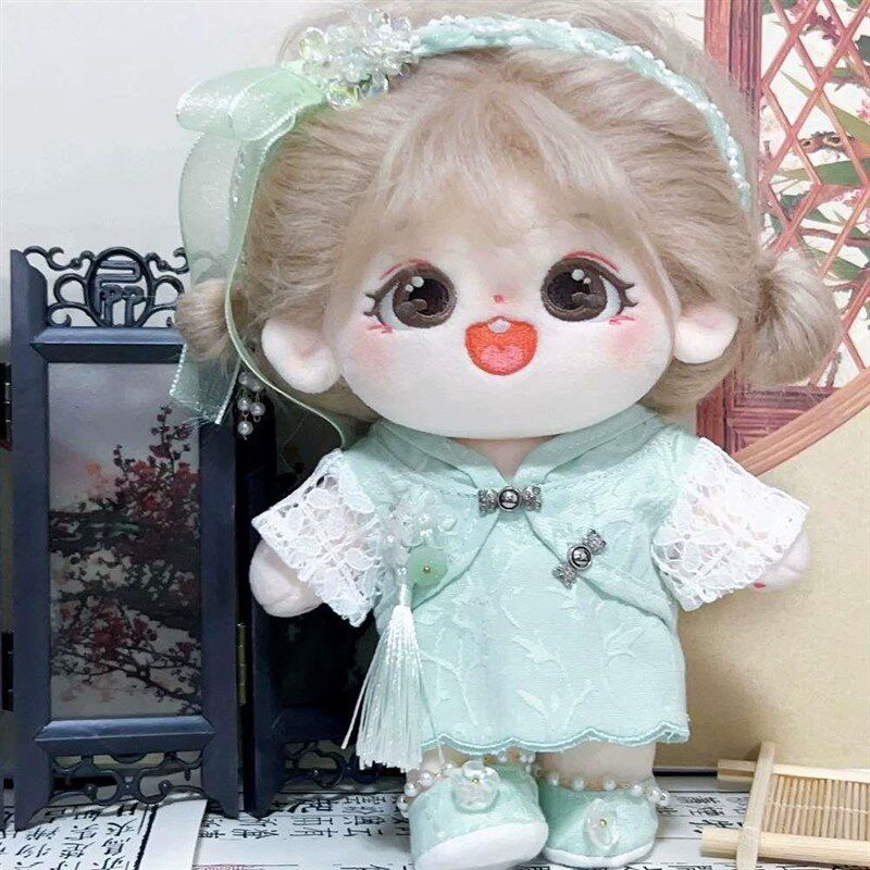 新品棉花娃娃衣服10cm20厘米汉服E古风旗袍套装公仔玩偶裸娃穿新图片