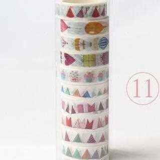 10手胶带胶纸纸装饰撕可爱个卡通日记纸手素材帐贴纸和装手账彩色