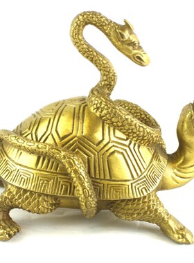 吉祥纯铜开运金生龟蛇纳福玄武神兽龙龟饰品招财镇宅吉祥风水摆件