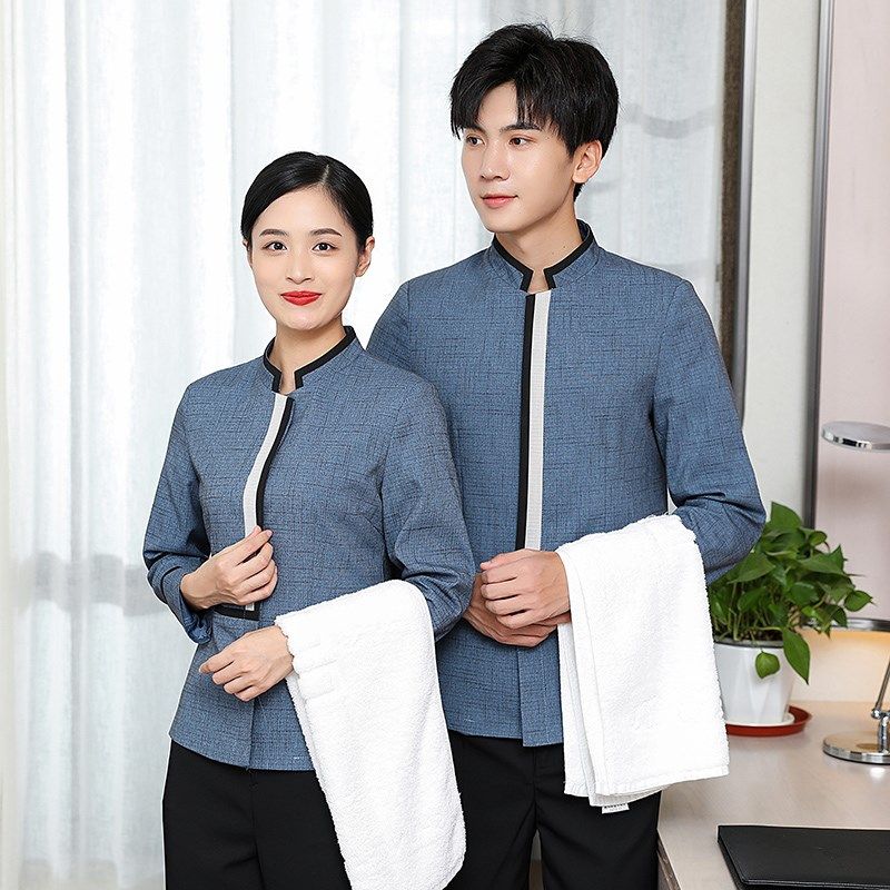 保洁工作服长短袖冬装女酒店宾馆客清洁服装阿姨物业PA制服套装女