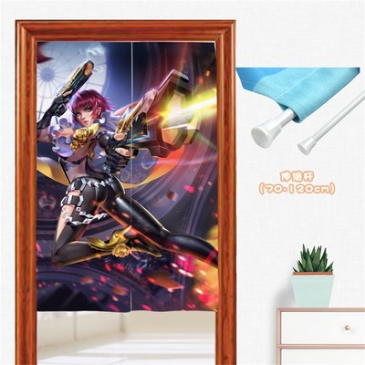 LOGO定制门帘布艺棉麻布帘隔断帘传说对决卧P室客V厅装饰半帘风水