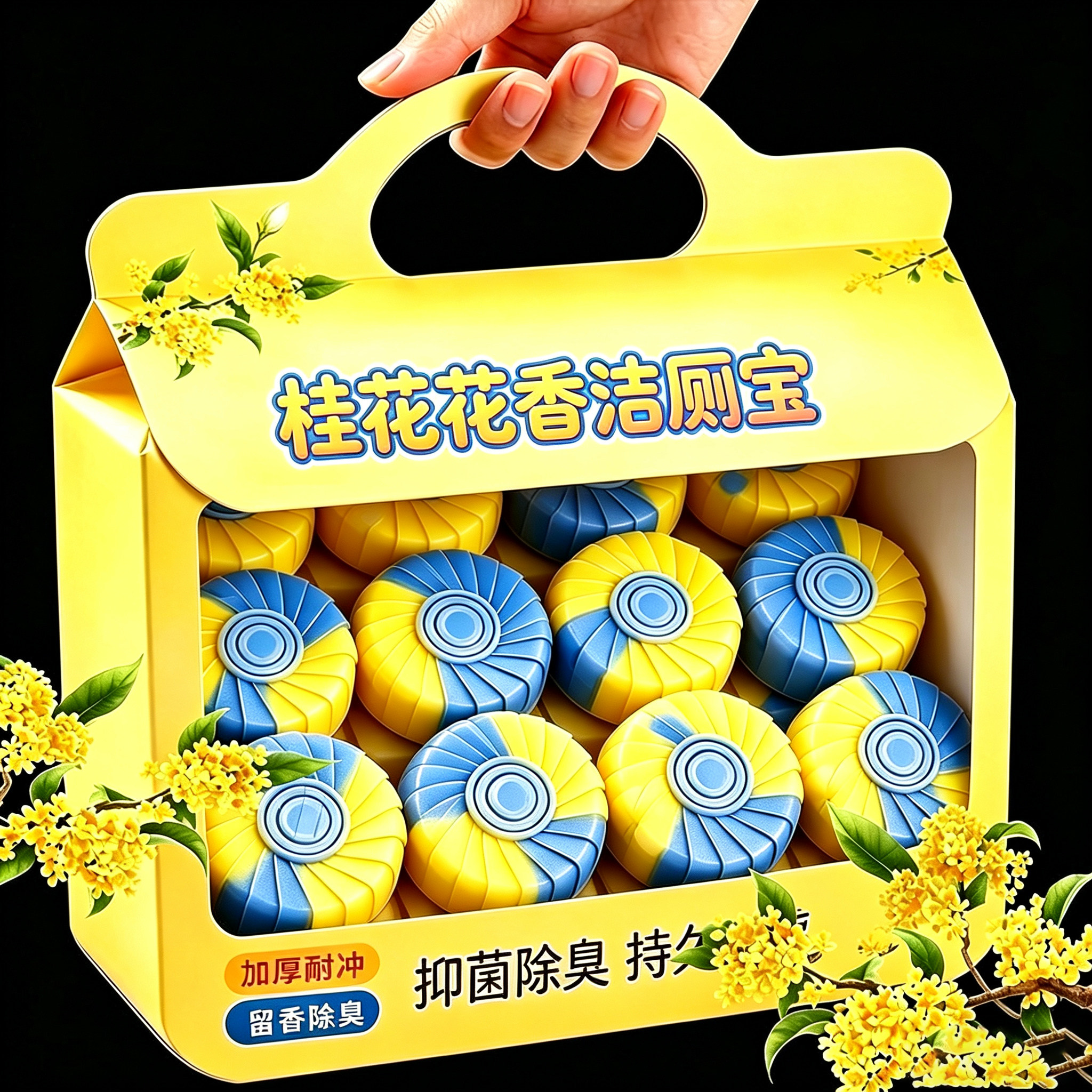 桂花花香卫生间蓝泡泡洁厕宝除垢