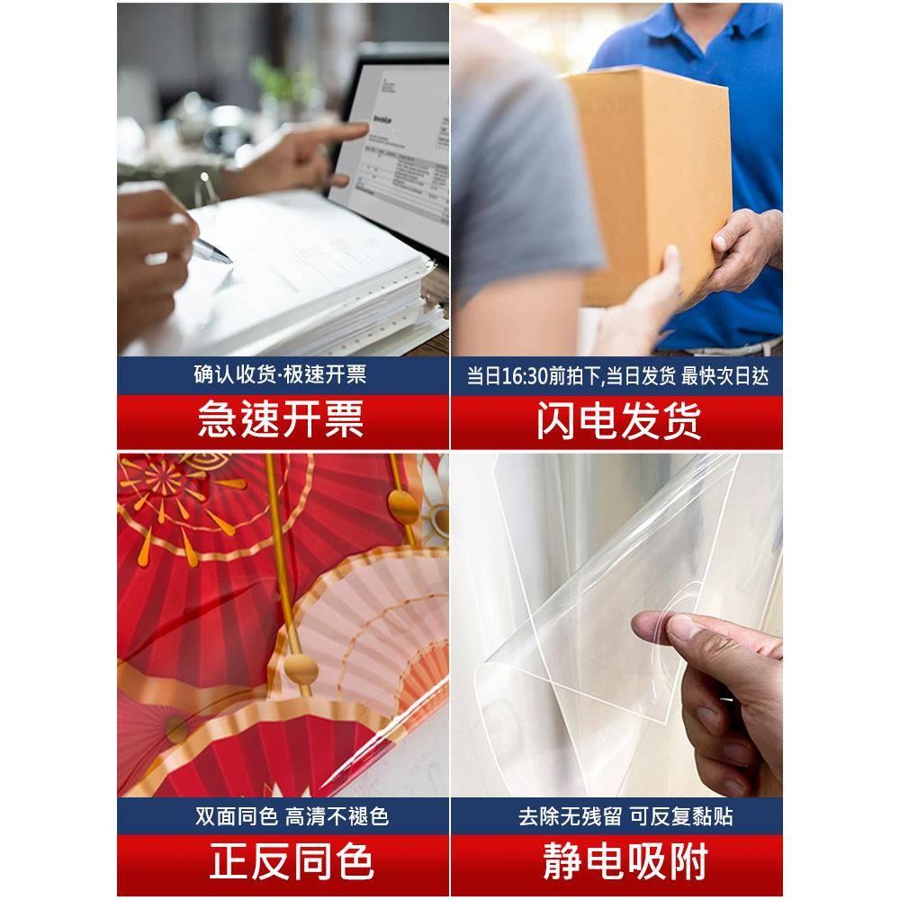 新年装饰窗贴过年店铺中式布置窗花贴画春节橱窗静电玻璃贴门贴纸
