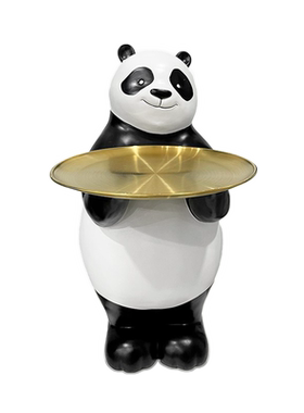 大型摆件落地摆件大熊猫托盘