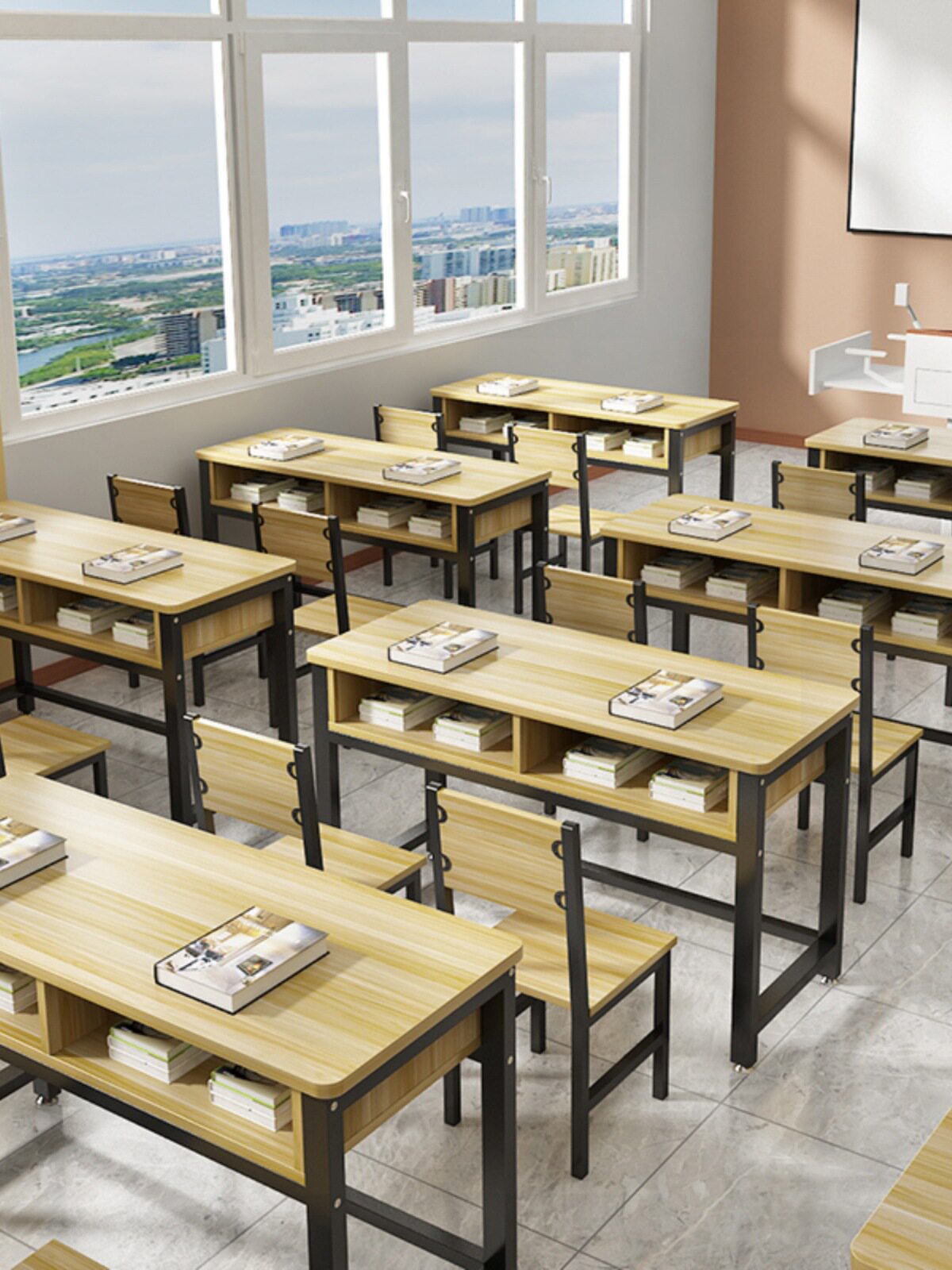 课桌椅学生学校书桌培训桌辅导班儿童学习桌套装家用写字补课托管