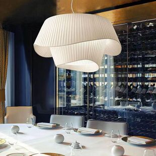 法式中古布艺吊灯北欧ins风布艺设计艺术灯具餐厅卧室灯客厅主灯