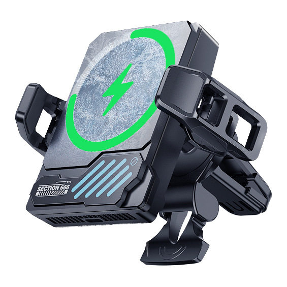 新款磁吸手机车载支架无线充带半导体制冷汽车手机支架专用散热器