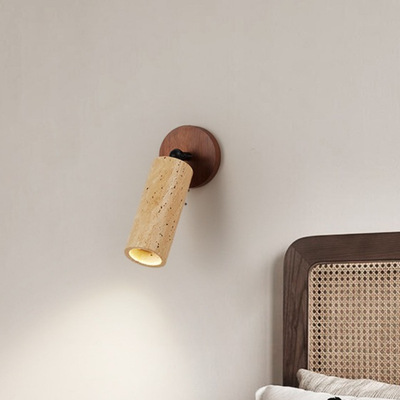 过道壁灯风楼梯黄原木床头洞民宿寂设计简约木楼石壁侘壁灯设计师