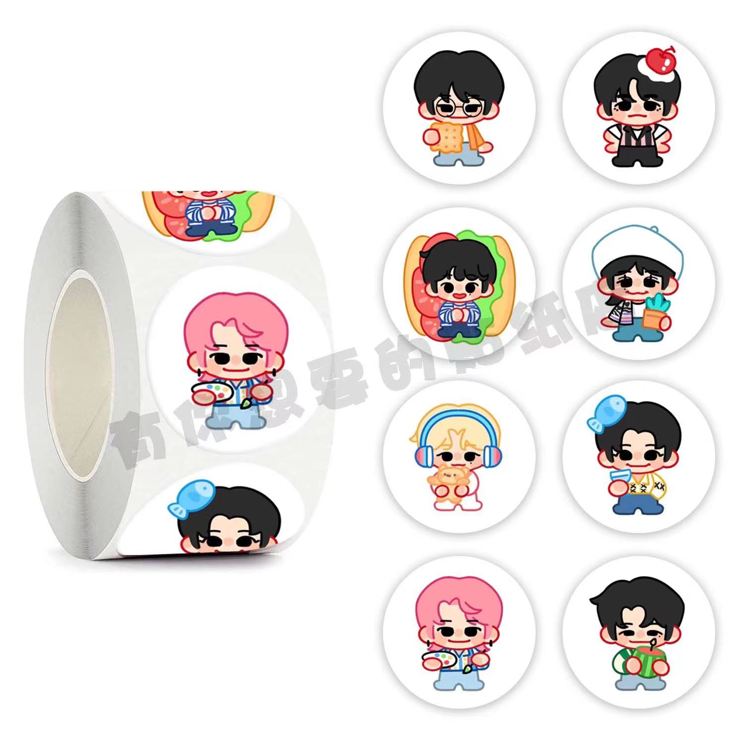 emoji手势暗号贴纸圆形不干胶