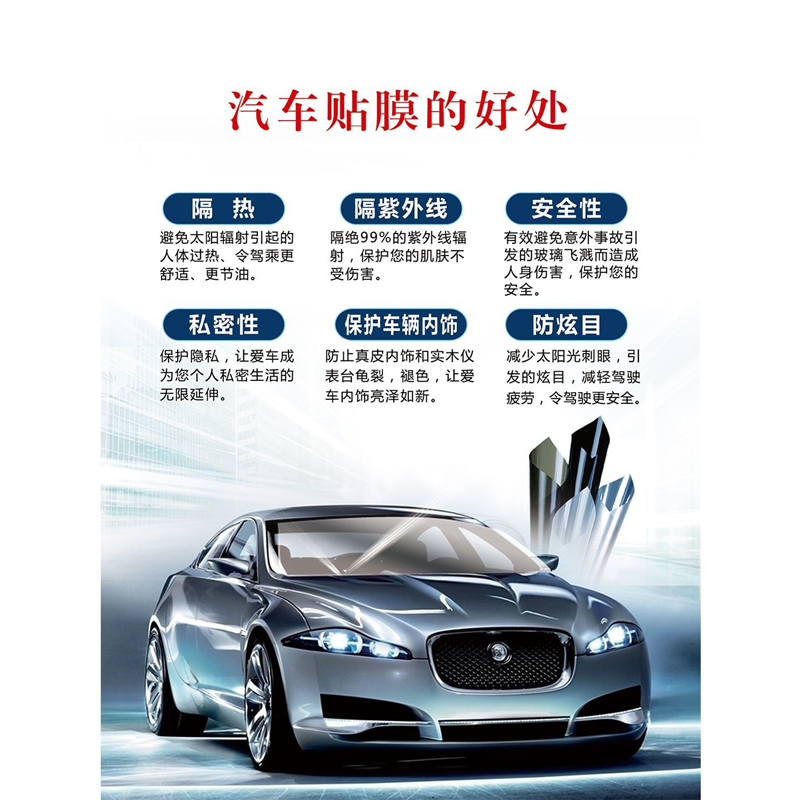 4S店汽车贴膜养护贴膜的好处车辆美容保养汽修店装饰画宣传海报