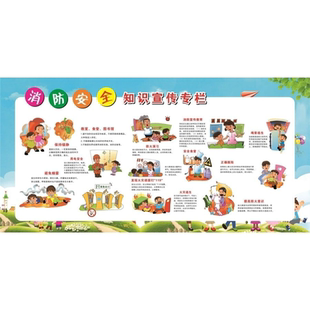 消防安全海报消防安全知识宣传海报工地围挡围栏小区海报公共场所