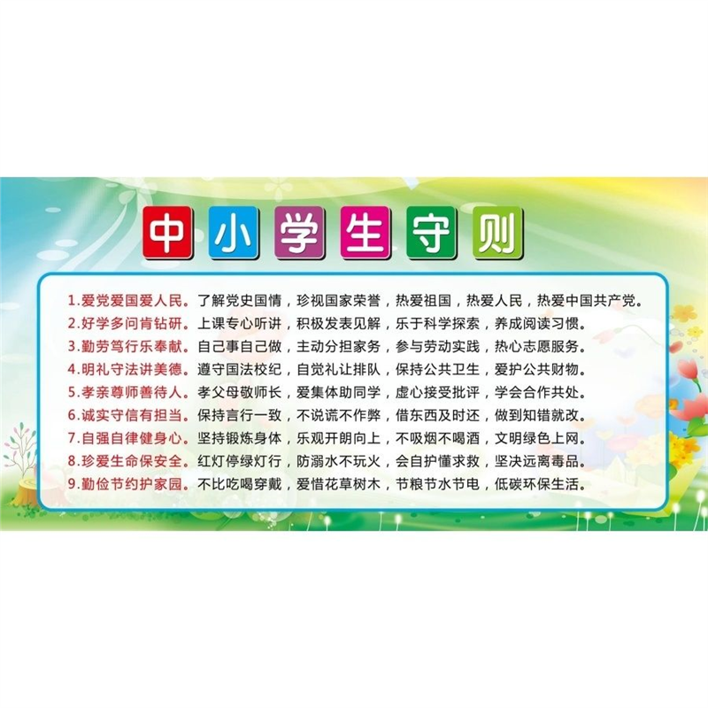 新版中小学生守则海报展板墙贴墙纸装饰画,个性定制/设计服务/DIY,写真/海报印制,淘宝优惠券,粉丝福利购,淘宝优惠卷