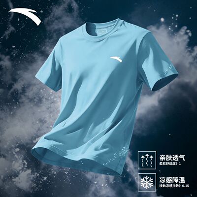 安踏运动速干短袖t恤男夏季冰丝