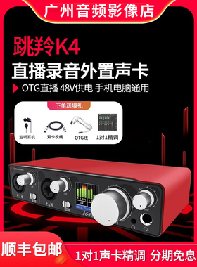 Buckhorn 跳羚k4USB外置声卡抖音主播YY唱歌无线电脑手机直播录音