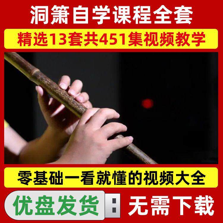洞箫教程自学U盘初学者吹箫全集视频课程新手成人入门学习优盘