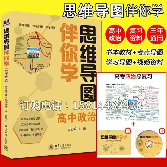 正版思维导图伴你学高中政治(思维导图+伴读手册+光盘)