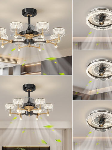 励昌家装灯饰客厅风扇灯2025新款现代北欧餐厅客厅卧室全屋风扇灯