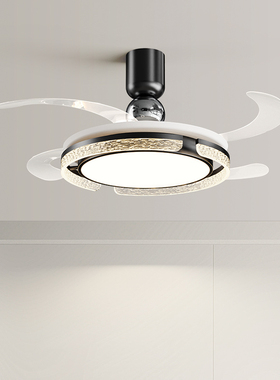 卧室高级感风扇灯中古风主卧室餐厅书房法式2025新款隐形吊扇灯