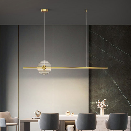 全铜餐厅吊灯轻奢现代简约长条灯
