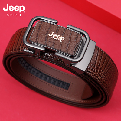 JEEP皮带男士真皮自动扣年轻人2025新款纯牛皮商务潮流休闲裤腰带
