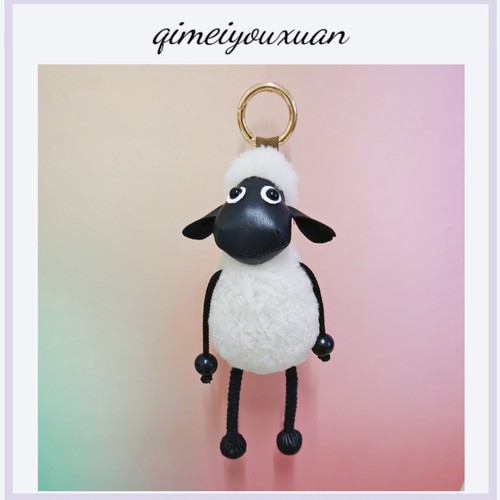 真羊毛小羊肖恩包包挂件真皮真毛