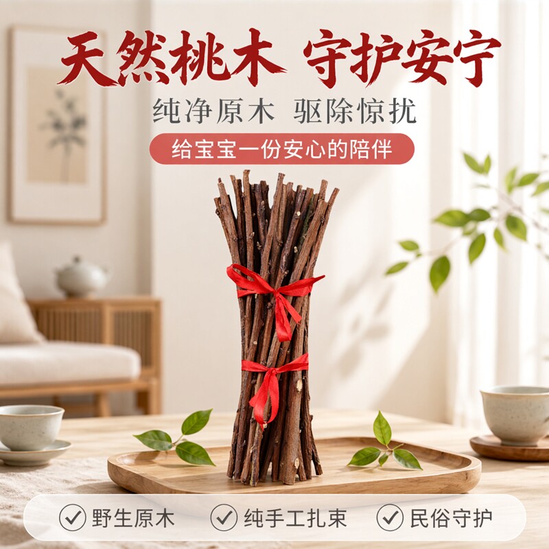 桃树枝老桃木棍棒原木摆