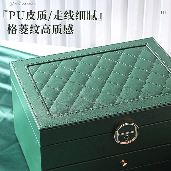 珠宝首饰收纳盒高档大容量项链手镯饰品耳环戒指黄金耳钉耳饰精致