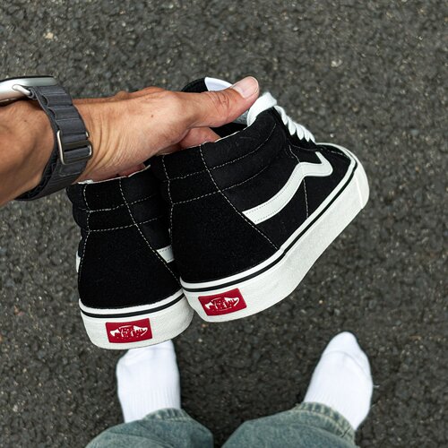 余文乐同款中帮男女sk8 mid复古百搭经典黑色休闲板鞋高帮sk8 mid