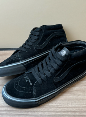 新品上新nbhd联名sk8 mid中帮黑武士板鞋黑色全麂皮复古休闲鞋