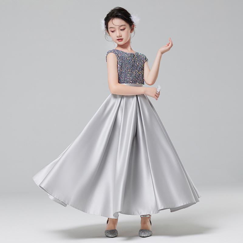 女.童礼服裙儿 童公主裙高级感短袖小女孩钢琴主持演出服周岁晚礼