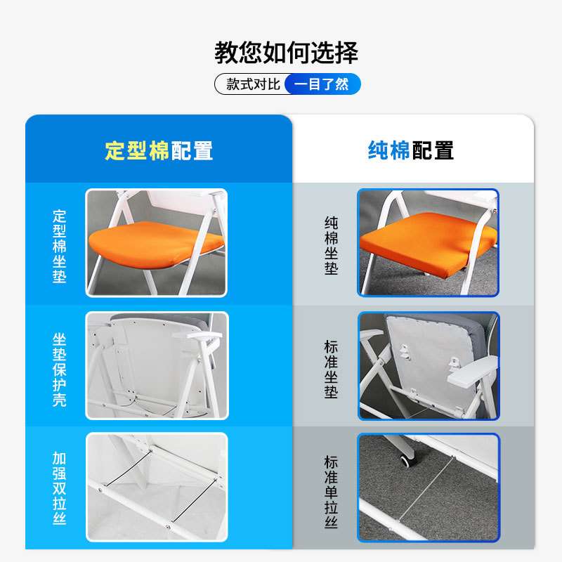 会议室折叠培训椅带写字板座椅办公椅子舒适学习椅桌椅一体会议椅