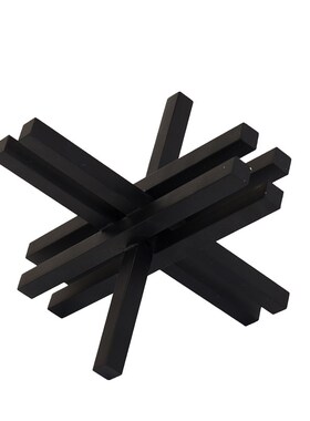 现代极简几何造型金属黑色摆件茶几边角J几电视柜摆设样板房软装