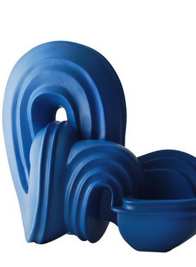 抽象摆件样板间客厅m环绕蓝色摆设轻奢极简别墅样板房家居软装饰