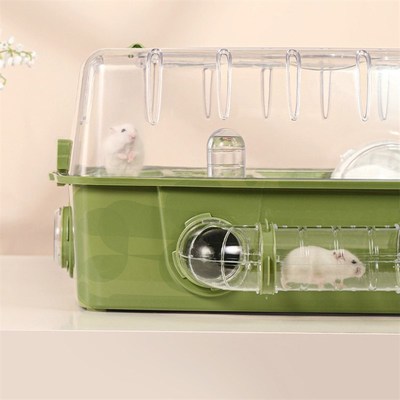 卡诺仓鼠笼子隧道金丝熊小屋A超大别墅透明亚克力饲养箱基础笼