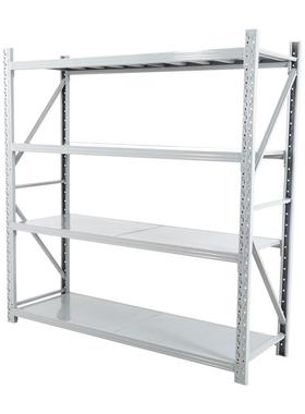 灰白色仓储货架置物架多层仓库货物E架快递架子库房铁架家用储物